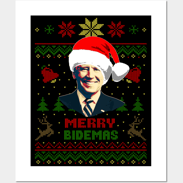 Merry Bidemas Joe Biden Christmas Wall Art by Nerd_art